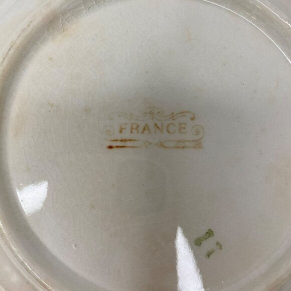 Antique French Porcelain Bowl With Cherub & Lady Design 10 Diameter Collectible - Picture 7 of 10